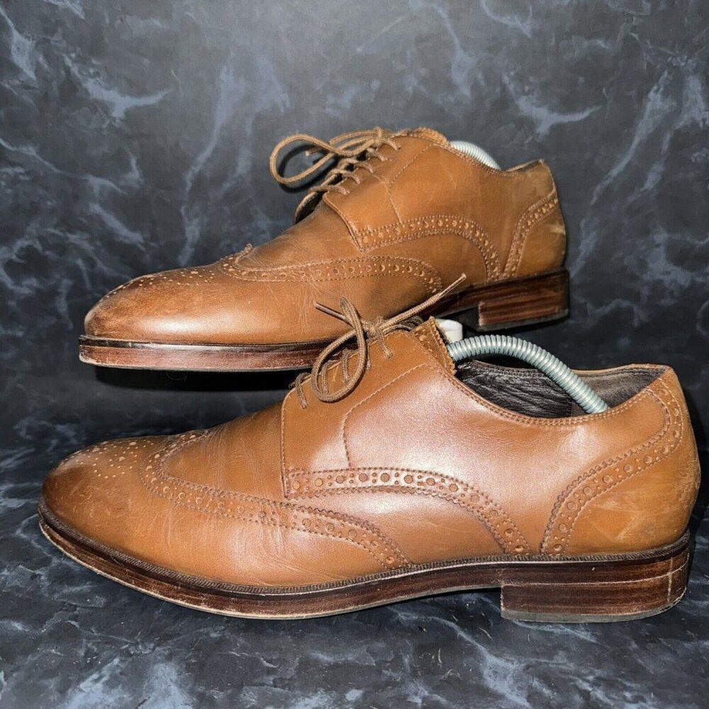 Cole Haan Benton Wingtip Brown Leather Oxfords Dress Shoes Mens Size 10m